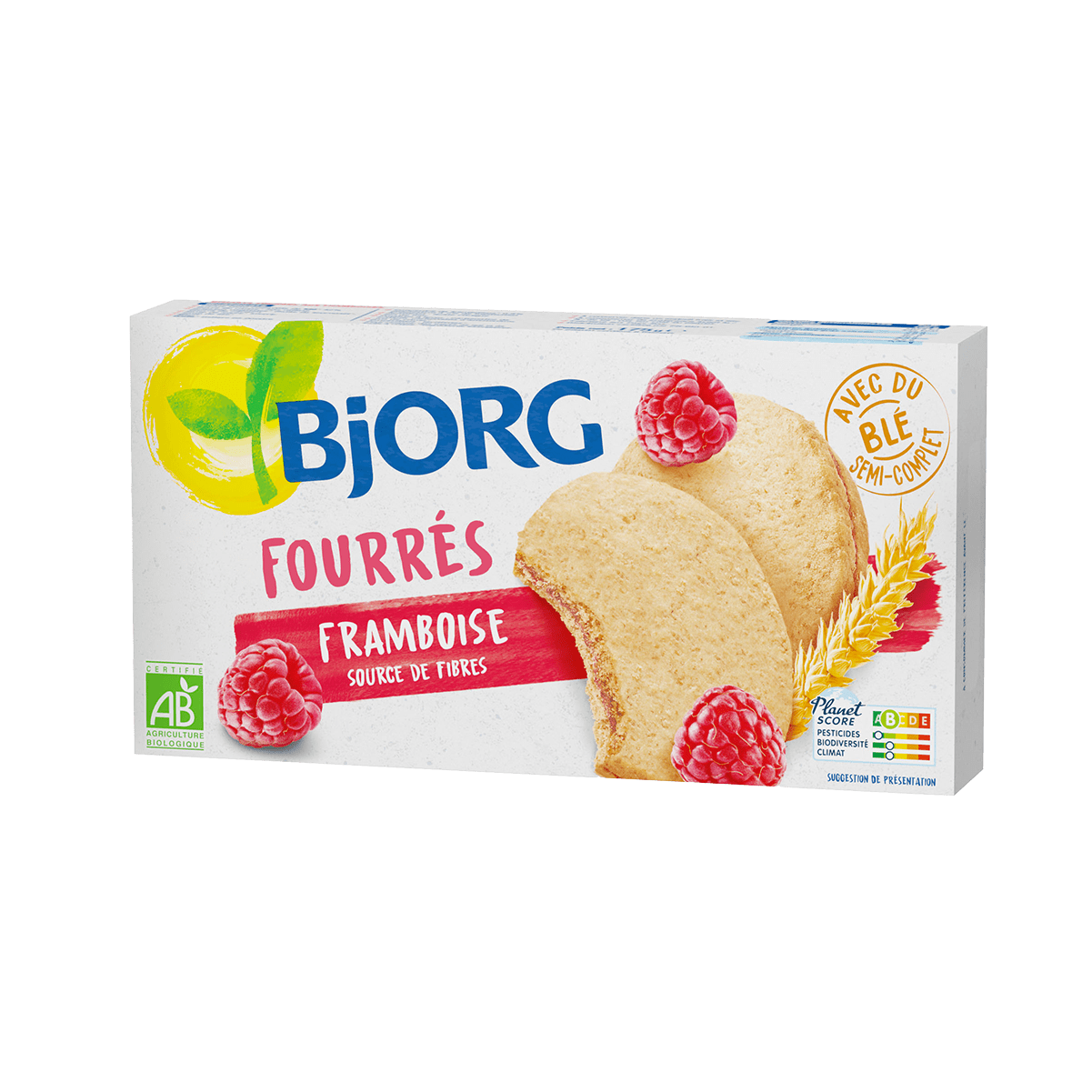 Bjorg Biscuits With Raspberry Filling - 12*175gm