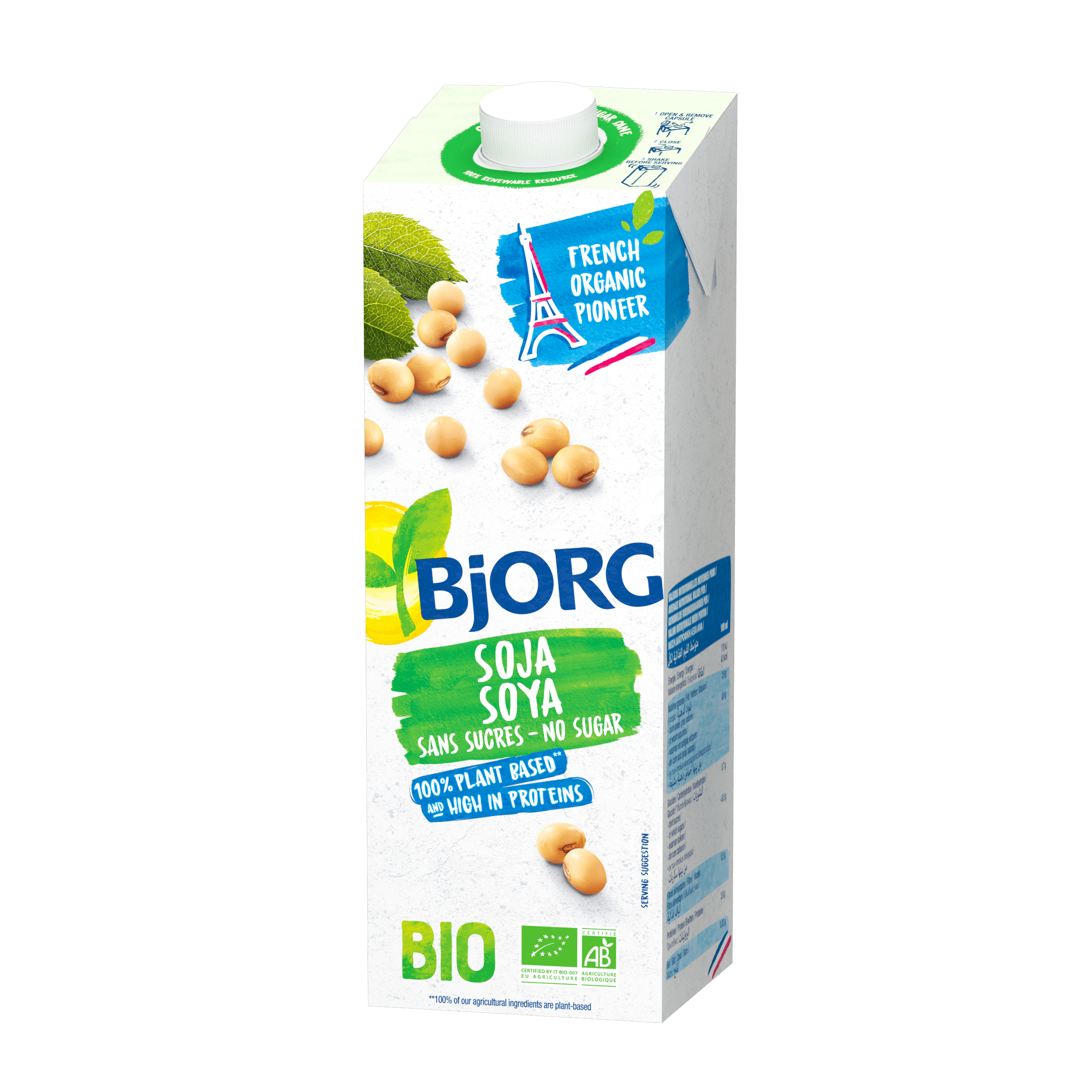 Bjorg Soy Drink No Sugar - 12*1ltr