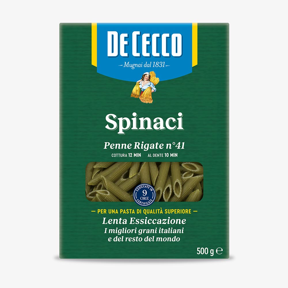 De Cecco Penne Rigate Con Spinaci No41 - 12*500gm