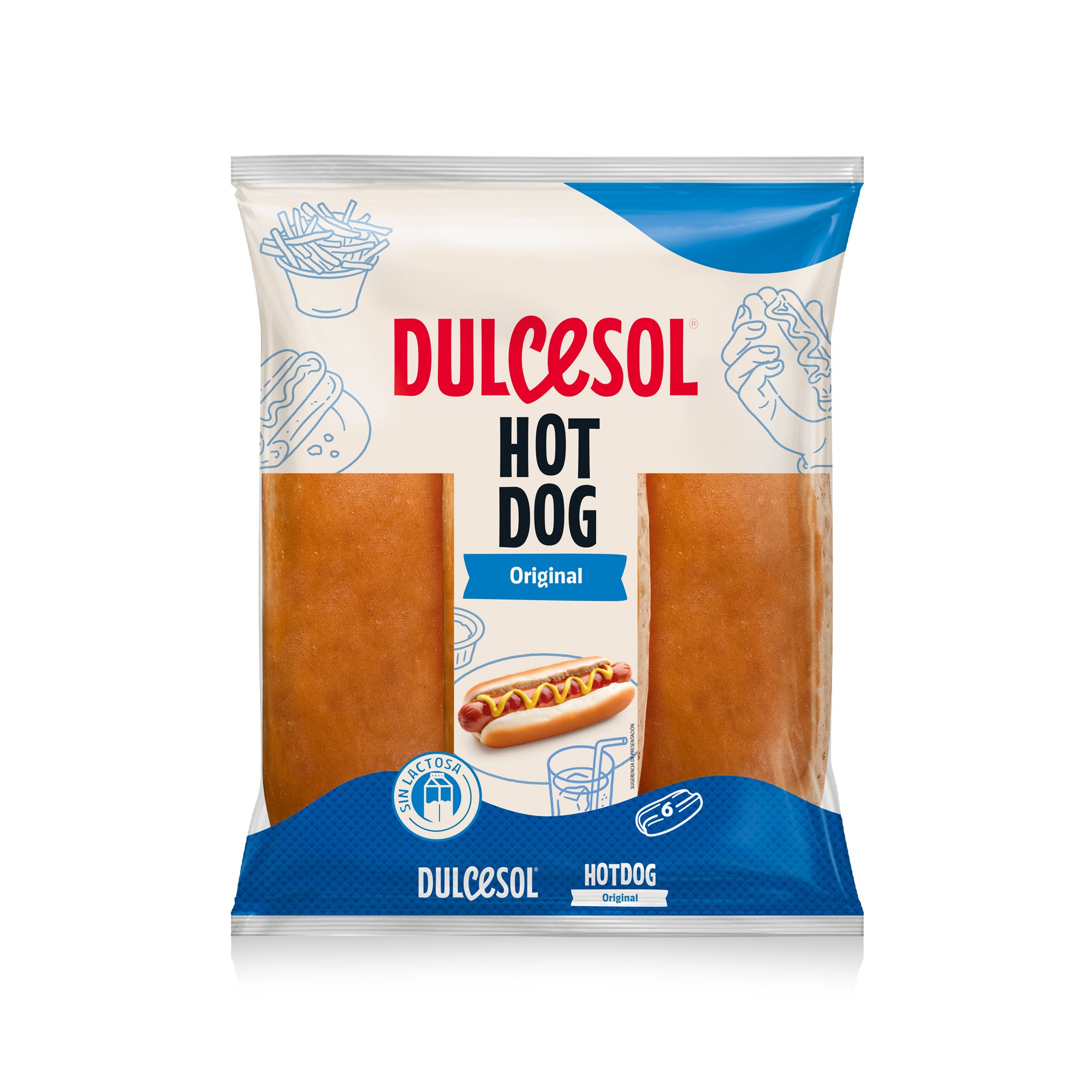 Dulcesol Hot Dog Bread - 6*330gm