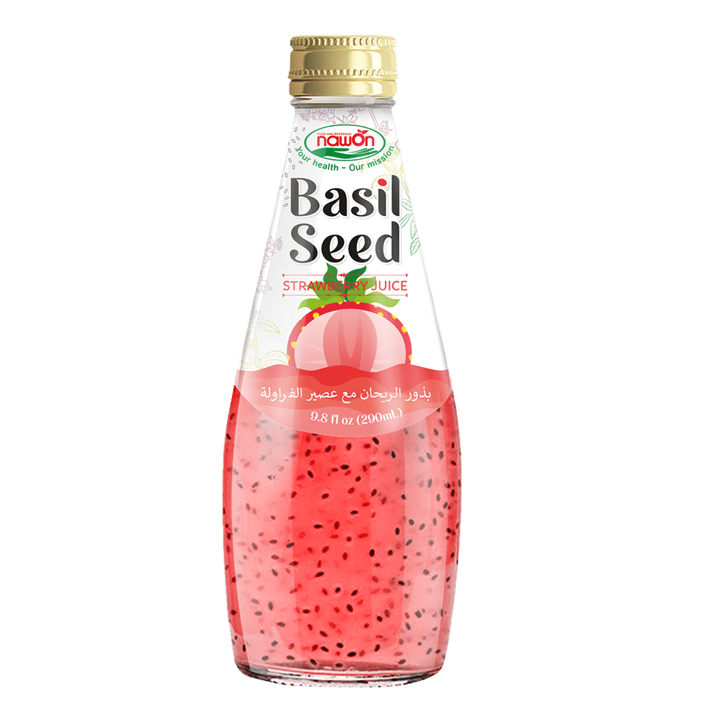 Nawon Basil Seed Drink Strawberry Flavor - 24*290ml